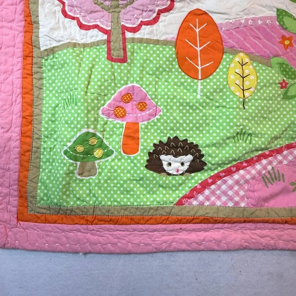 90s Handmade Whimsical Nursery‎ Pillow Sham Cover Applique Birds Vintage Decor